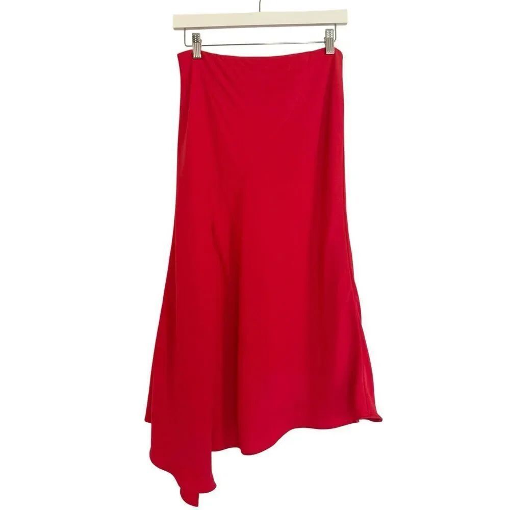 Nicholas designer red pleat front midi skirt size 6